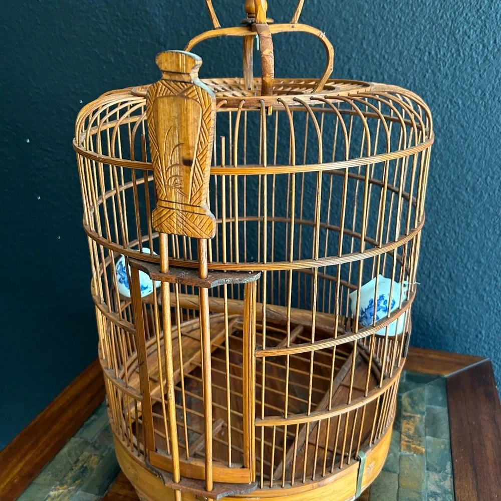 Bamboo birdcage, authentic $325 on Etsy